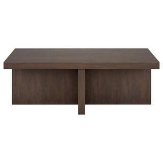 Elna 44 in. Alder Brown Rectangle MDF Top Coffee Table | The Home Depot