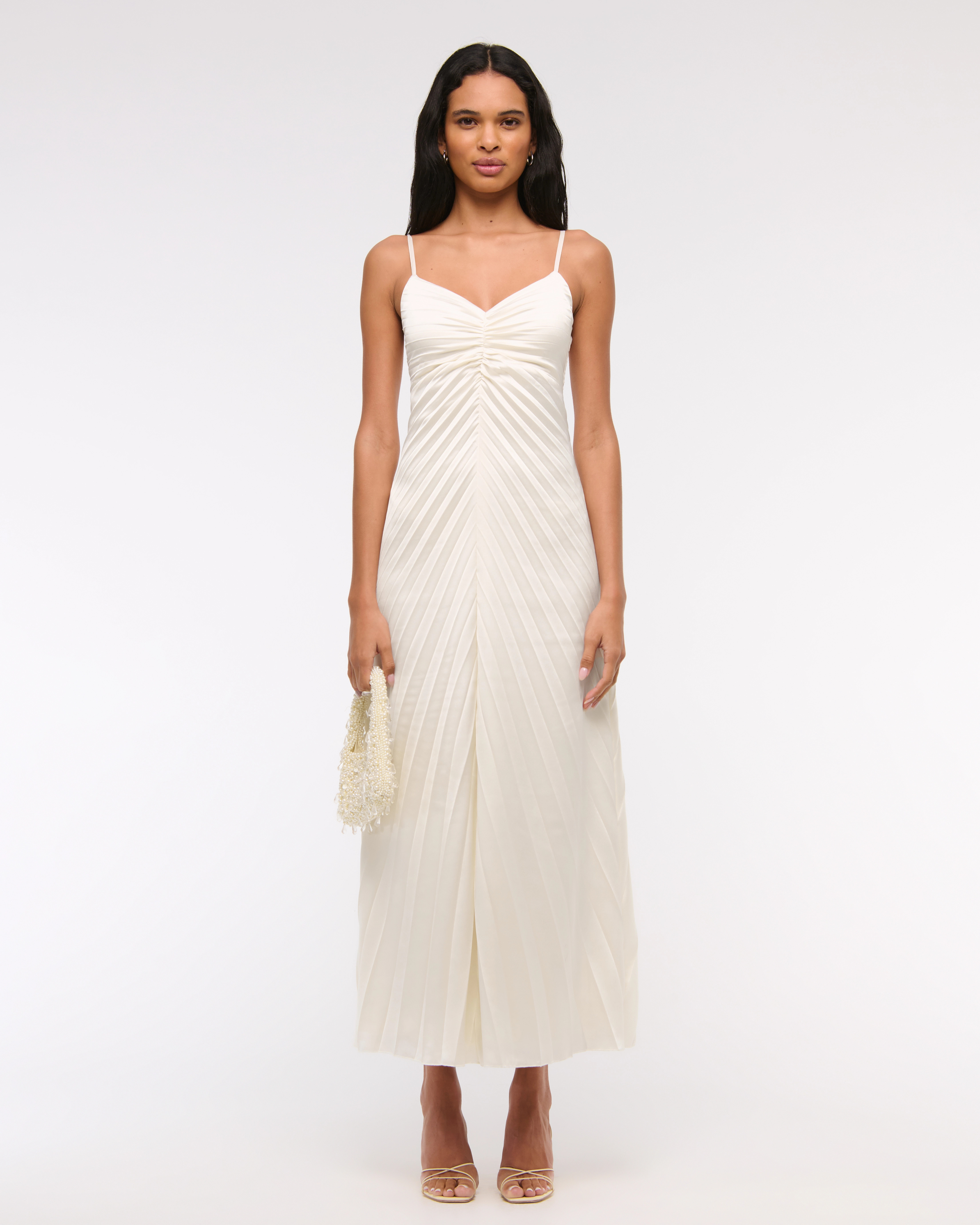 The A&F Giselle Sunburst Pleated Maxi Dress | Abercrombie & Fitch (US)