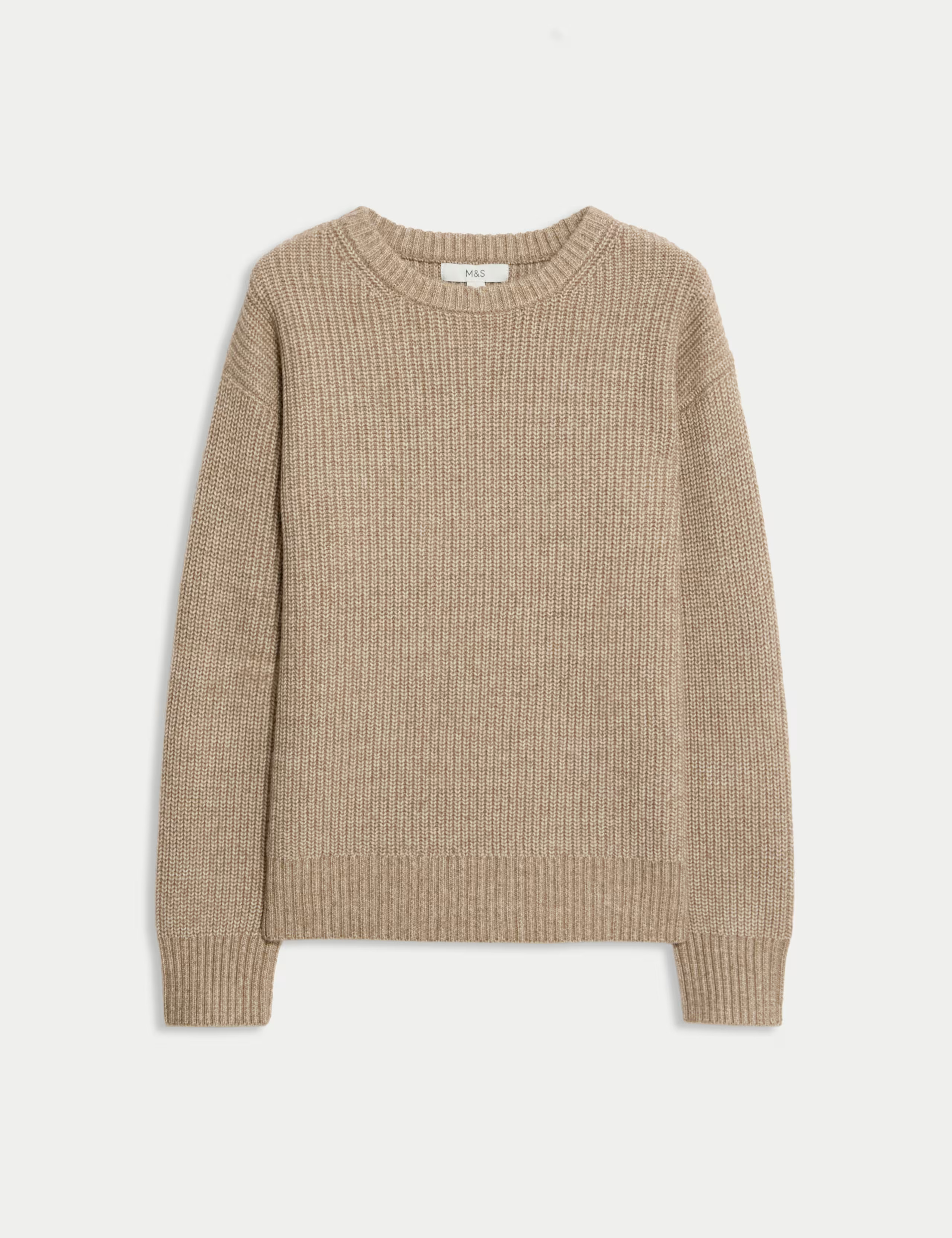 Cloud-Yarn Ribbed Crew Neck Jumper | Marks & Spencer (UK)