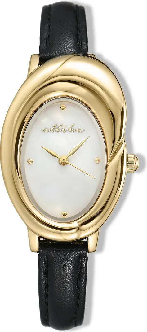 Ettika Sculpted Oval Leather Strap Watch | Nordstromrack | Nordstrom Rack