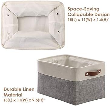 DECOMOMO Foldable Storage Bin | Collapsible Sturdy Cationic Fabric Storage Basket Cube W/Handles ... | Amazon (US)