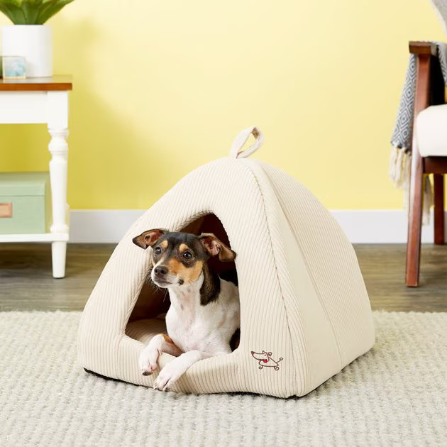 Best Pet Supplies Tent Covered Cat & Dog Bed, Tan, Medium | Chewy.com