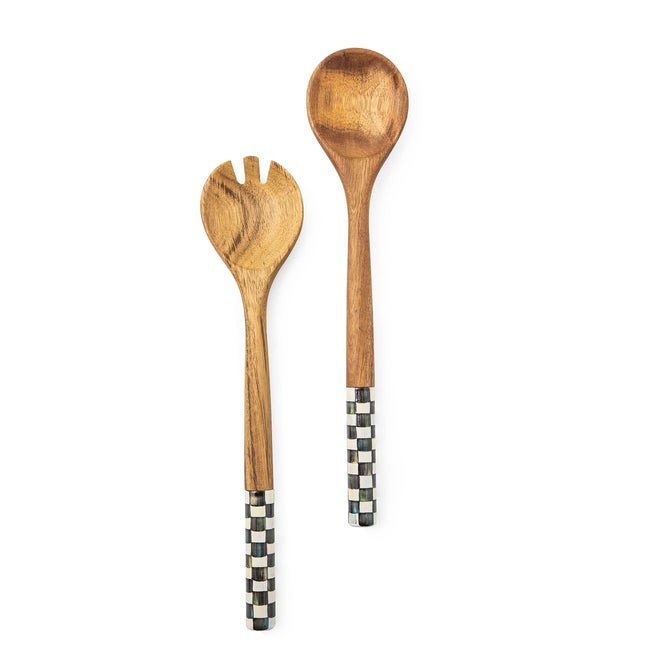 Courtly Check Salad Servers | MacKenzie-Childs