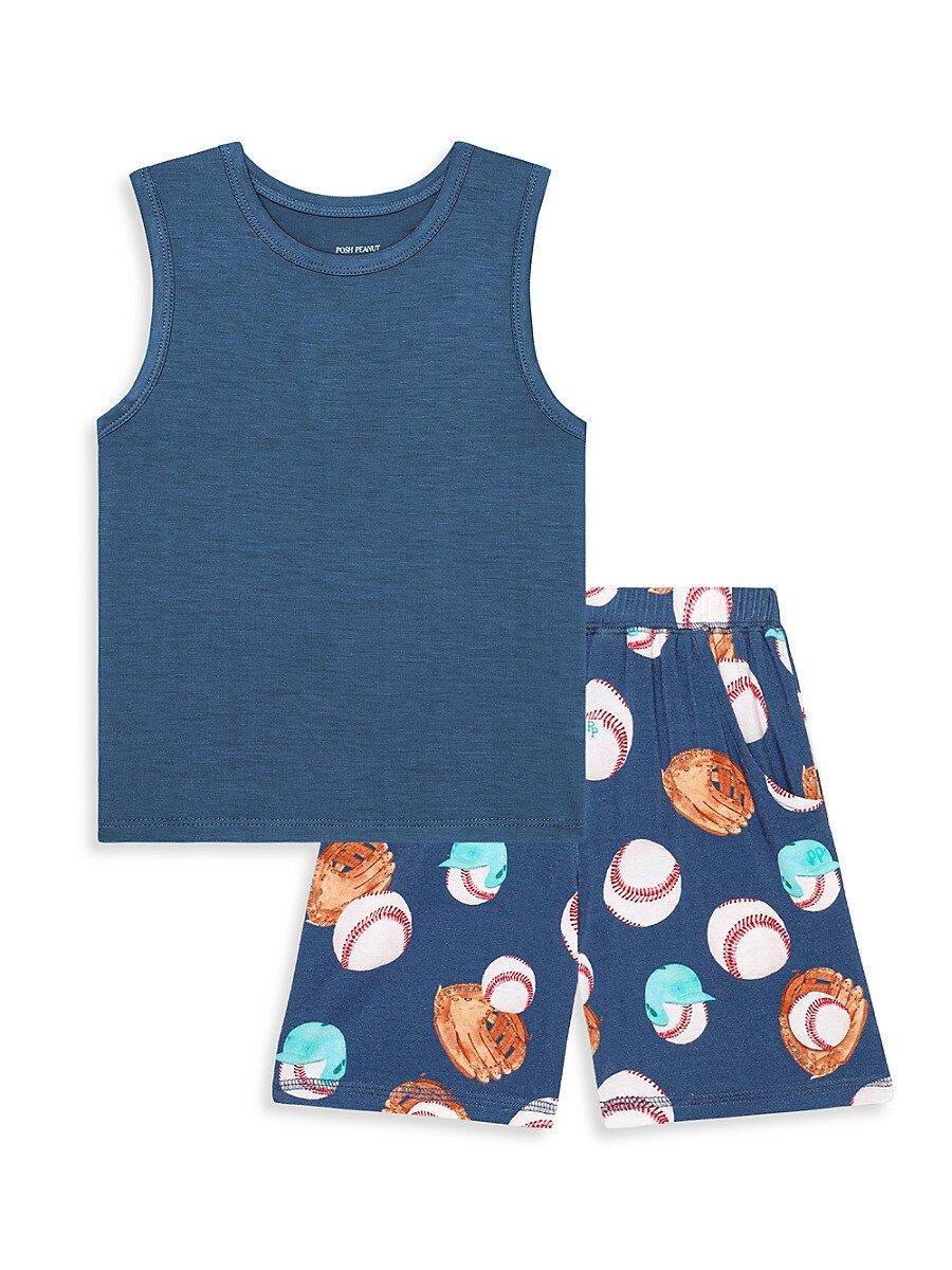 Posh Peanut Little Boy's 2-Piece Homer Tank Top & Shorts Set - Blue - Size 6T | Saks Fifth Avenue OFF 5TH