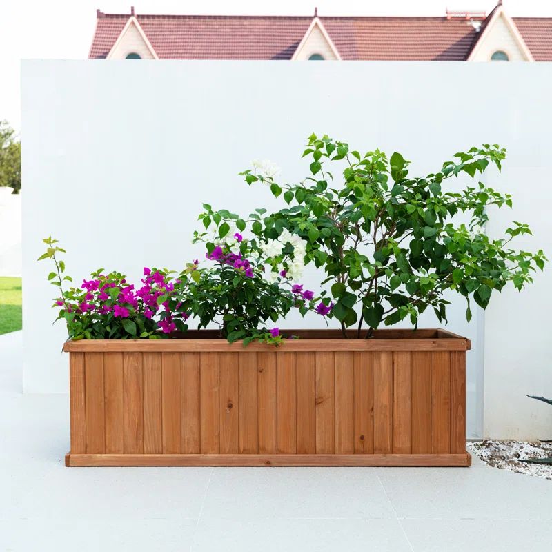 Barros Cedar Wood Outdoor Raised Garden Bed Planter Box | Wayfair North America