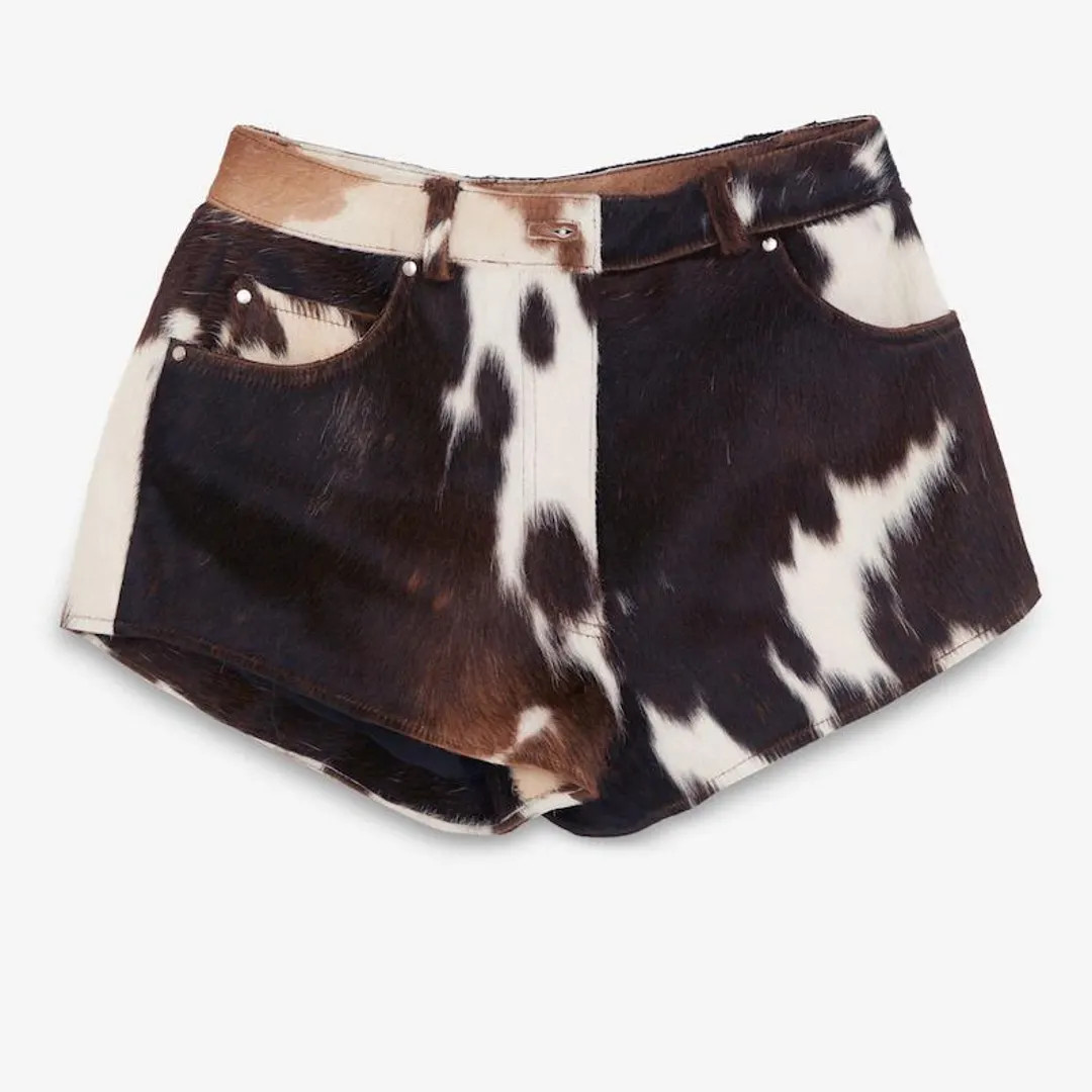 Cowhide High-Waist Leather Shorts: Boho Festival Western Style | Etsy (US)