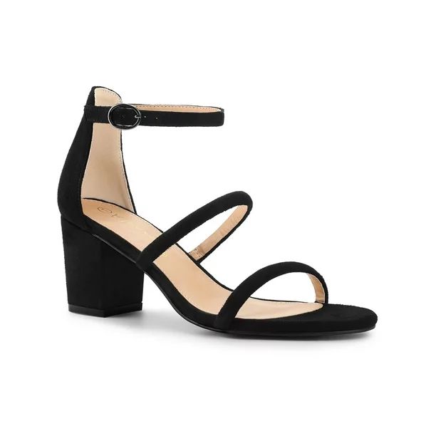 Allegra K Women's Open Toe Strappy Chunky Heel Sandals | Walmart (US)