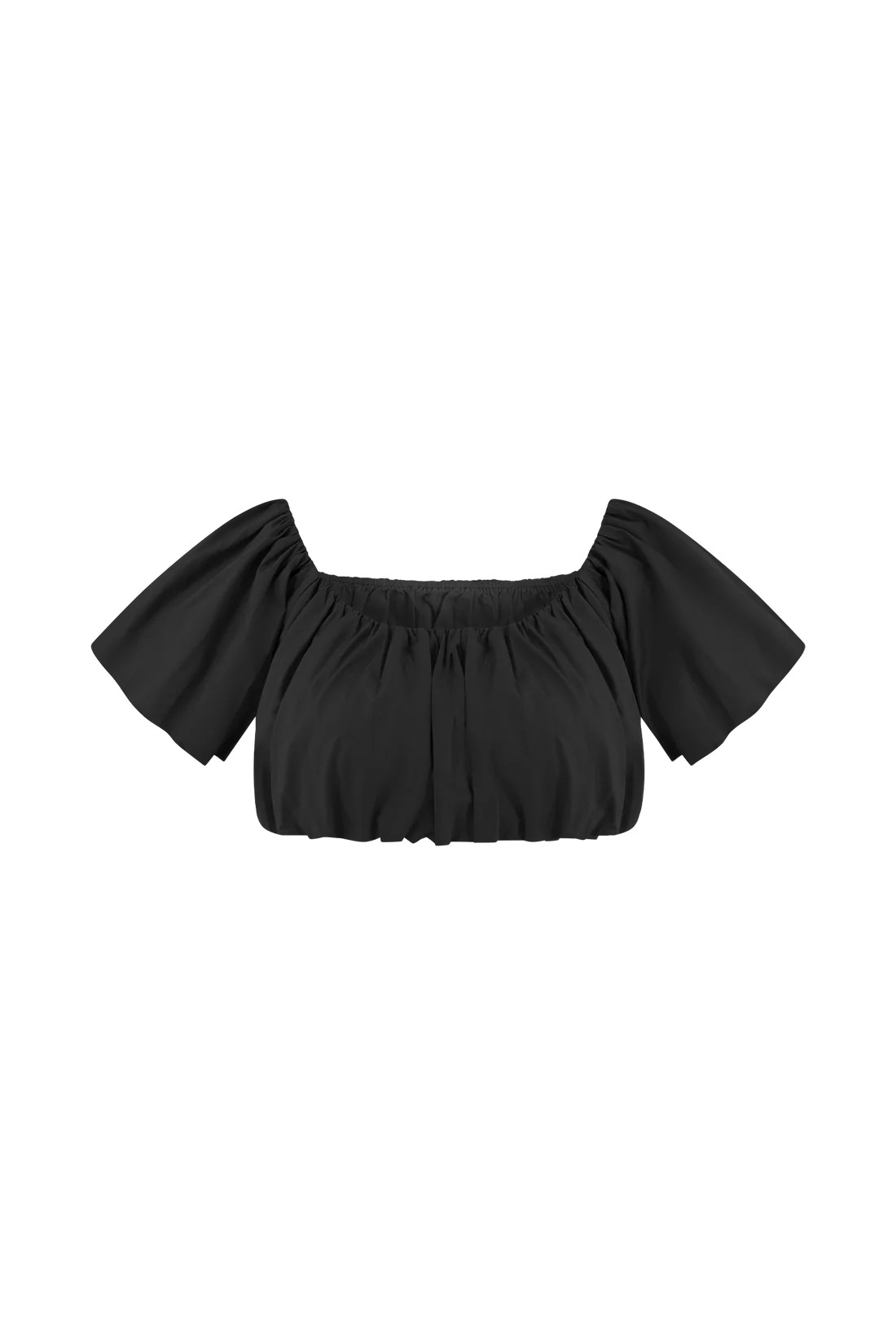 Autumn Off Shoulder Bubble Top - Black | MESHKI US
