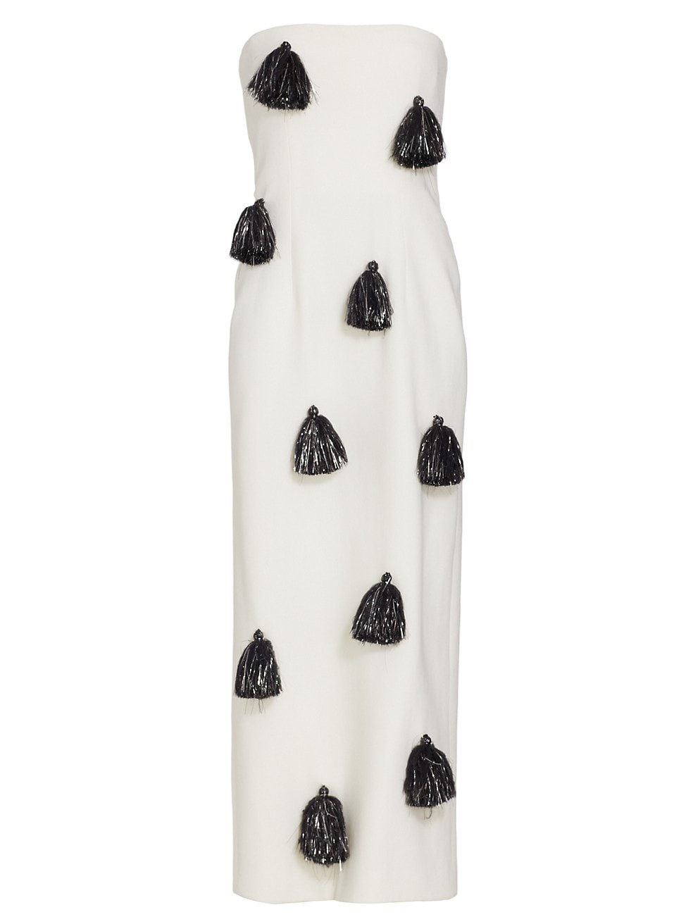 Lela Rose Stretch-Wool Crepe Tassel Column Dress | Saks Fifth Avenue