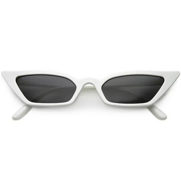 Women's Thin Extreme Cat Eye Sunglasses Rectangle Lens 47mm (White / Smoke) | Walmart (US)