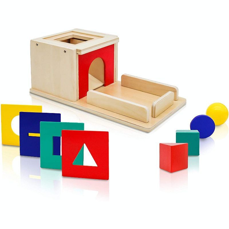 Wooden Montessori Shape Sorter and Object Permanence Learning Toy | Target