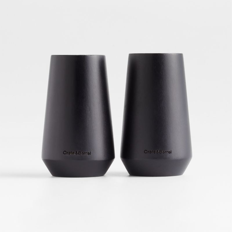 Ethan Black Ebonized Wooden Salt & Pepper Shaker Set | Crate & Barrel | Crate & Barrel