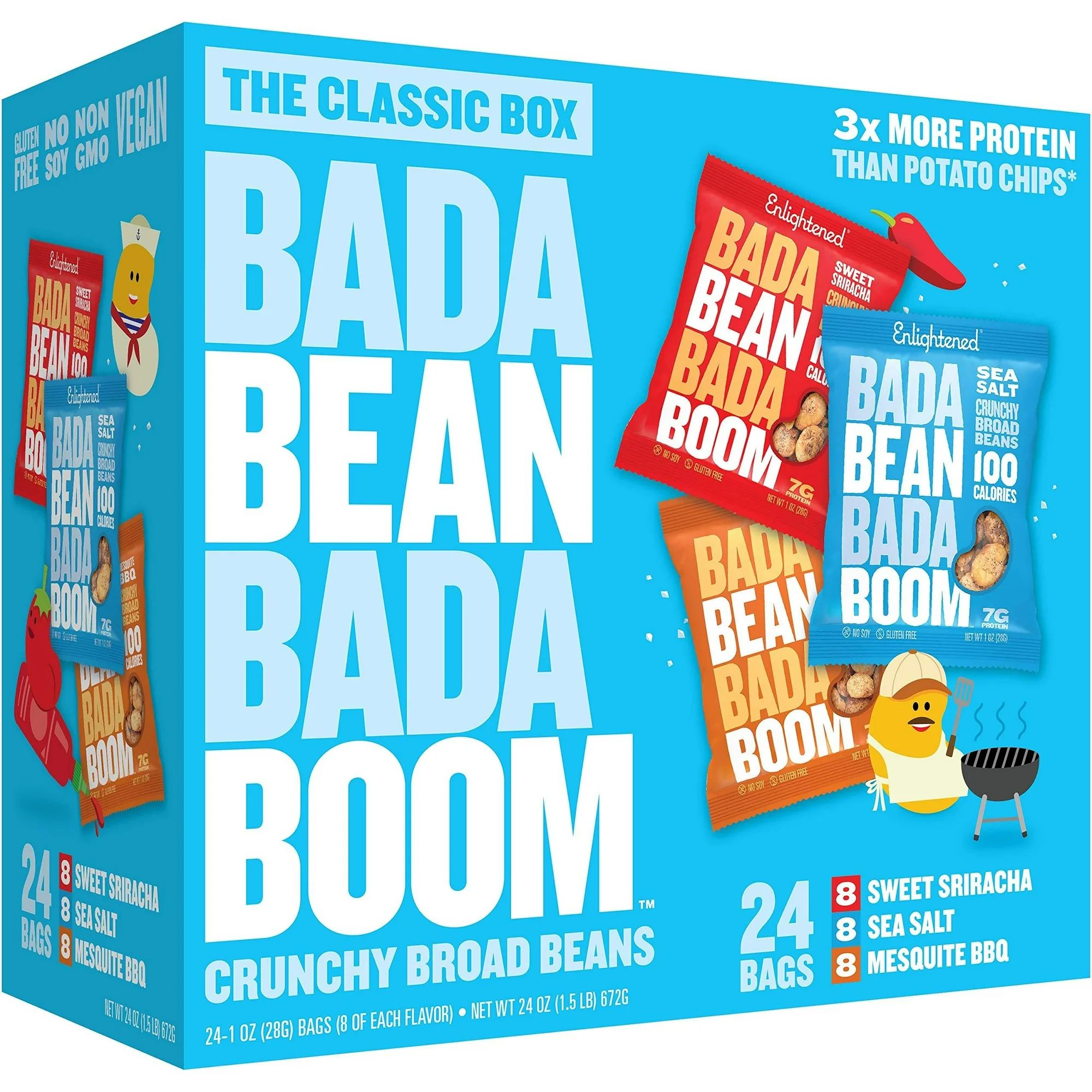 Bada Bean Bada Boom Plant-Based Protein, Gluten Free, Vegan, Crunchy Roasted Broad (Fava) Bean Sn... | Walmart (US)