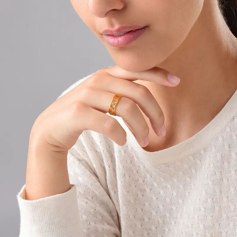 Gold Plated Roman Numeral Ring | MYKA