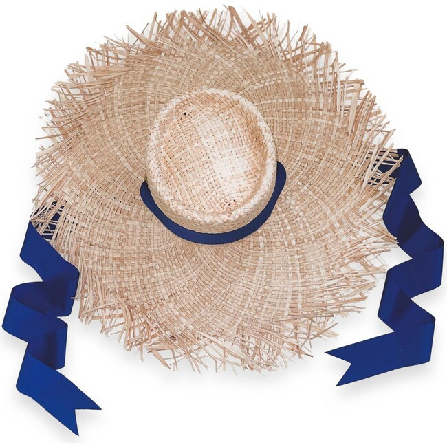 Sarah Bray Bermuda | Plumeria Sun Hat, Navy Blue Grosgrain (Multicolor, One Size) | Maisonette | Maisonette