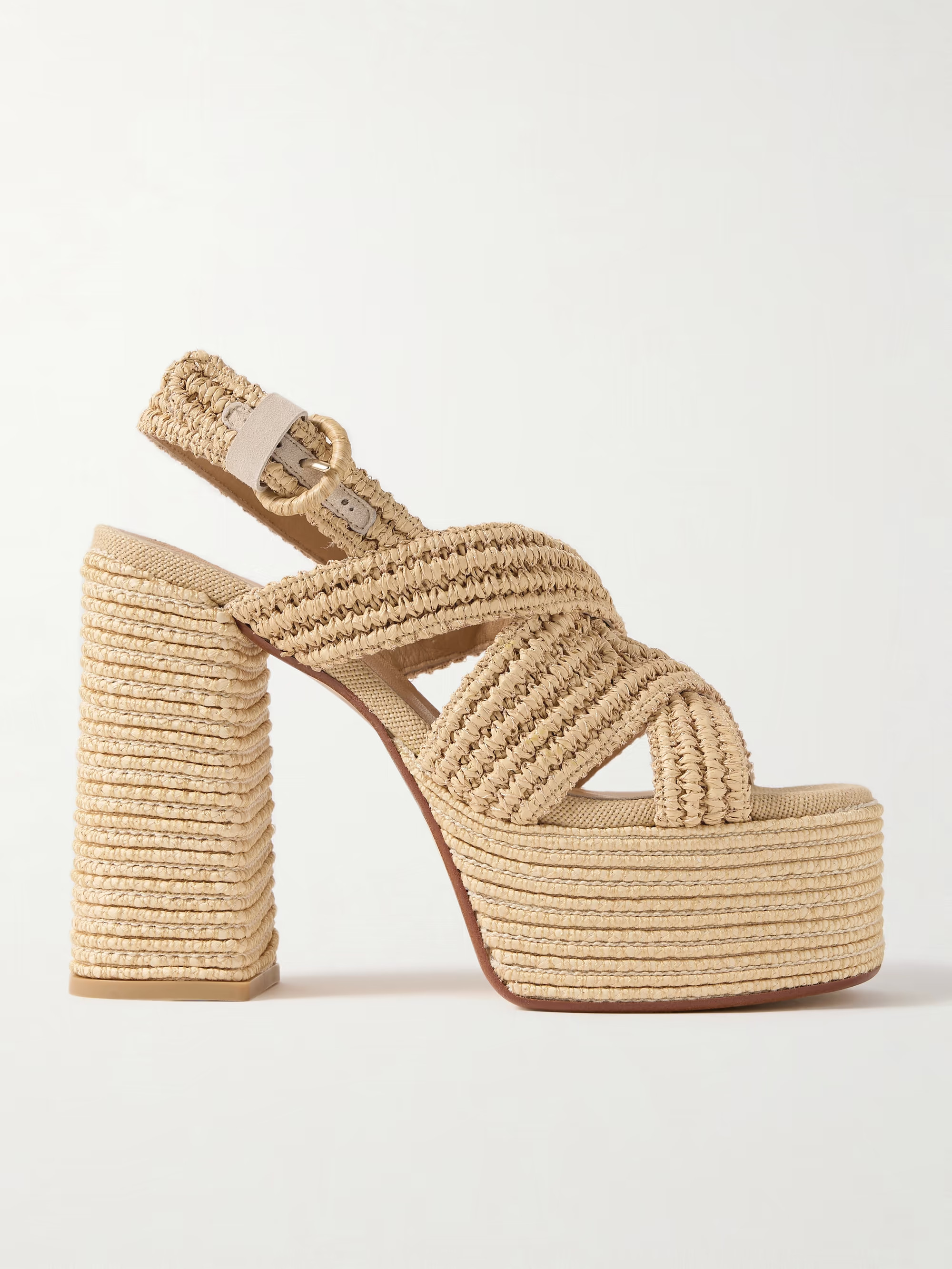 Fulvia 120 raffia platform sandals | NET-A-PORTER (US)