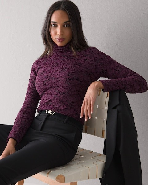 Lace Turtleneck | White House Black Market