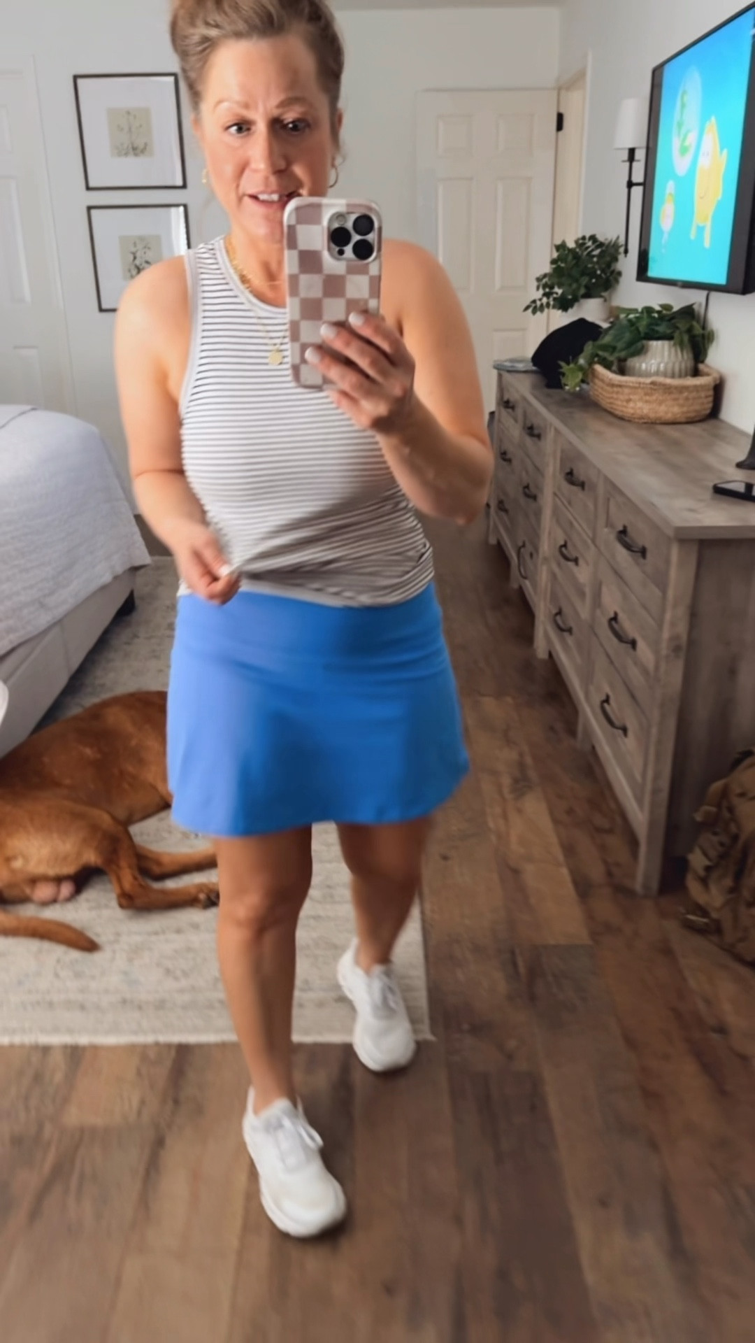 Today’s casual OOTD 

Racerback tank
Athletic skort 
Sneakers
Layered necklace 
Hoop earrings 

I am in a small in tank and skort, shoes TTS

#LTKmomlife #LTKootd #LTKPetite
