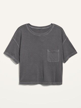 Oversized Garment-Dyed Cropped T-Shirt for Women | Old Navy (US)