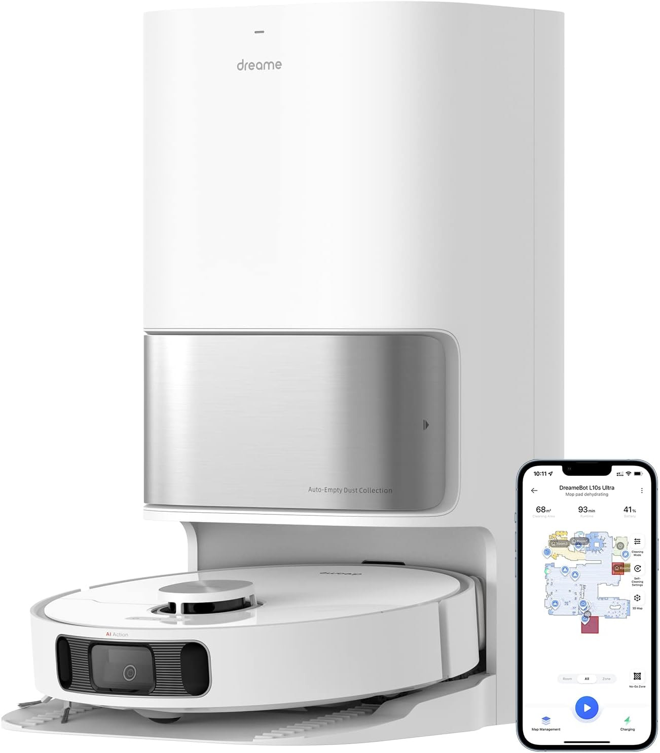 dreame L10s Ultra Robot Vacuum and Mop Combo, Auto Mop Cleaning and Drying, Self-Refilling and Se... | Amazon (US)