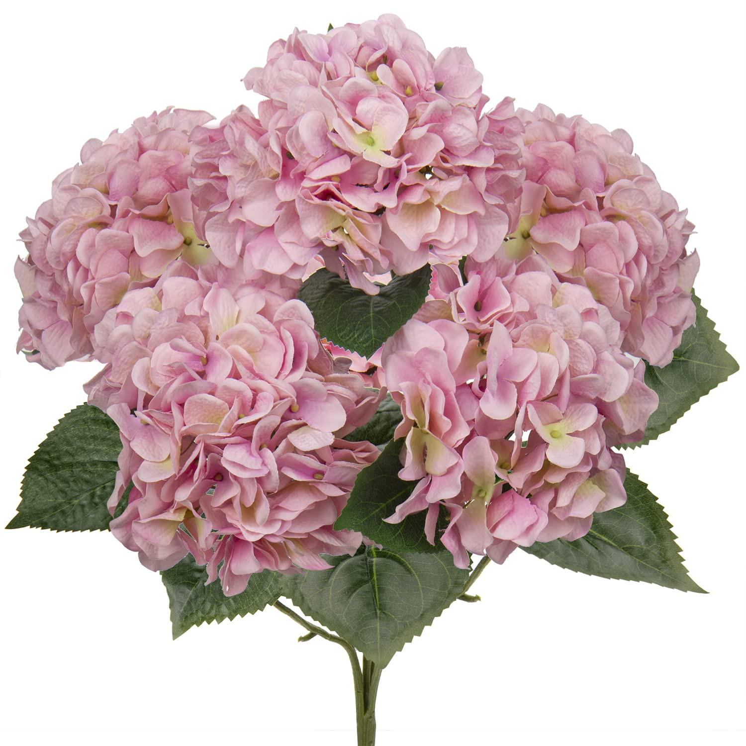 Pink Hydrangea Artificial Flowers Large Artificial Hydrangeas Silk Flowers for Home Decor Indoor Wedding Flowers Bouquets Faux Flowers Kitchen Centerpiece Table Decorations | Amazon (US)