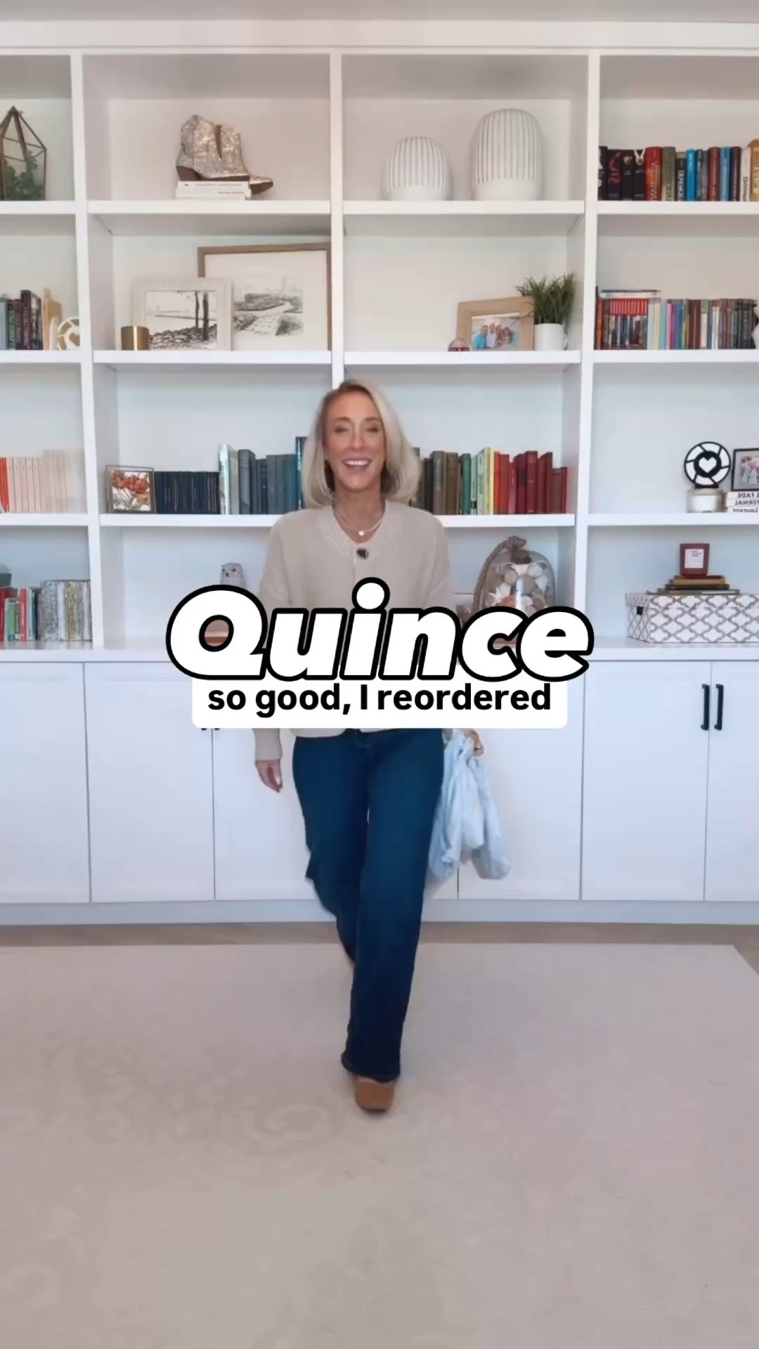 Quince - denim & dresses (pieces I loved so much, I re-ordered!) * Bella Stretch Wide Leg Jeans - Size: 25 - Inseam: 30. Color: Midnight Blue * 100% Organic Cotton Cropped Cardigan - size Small. Color: Cement Marl. * Second Skin Square Neck Tank Bodysuit - size Small. Color: Mocha. 1. Bella Stretch Wide Leg Jeans - Size: 25 - Inseam: 28. Color: Frosted Blue (12 colors!). 2. Bella Stretch Palazzo Jeans - Size: 25. Color: Seaside Blue (3 colors). 3. 100% European Linen Fit & Flare Midi Dress - Size: Small (needs an XS). Color: White (11 colors). * Italian Leather Top Handle Crossbody Satchel - Color: Cappuccino. (On final sale!) #quincepartner @quince

 

 