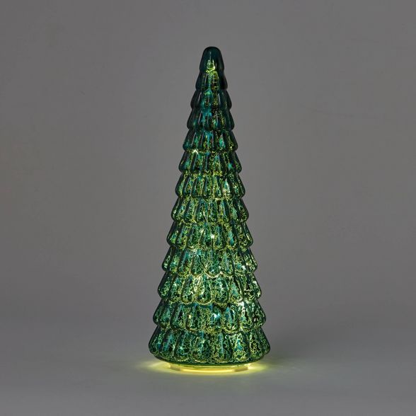 15in Mercury Glass Christmas Tree Decorative Figurine Green - Wondershop™ | Target