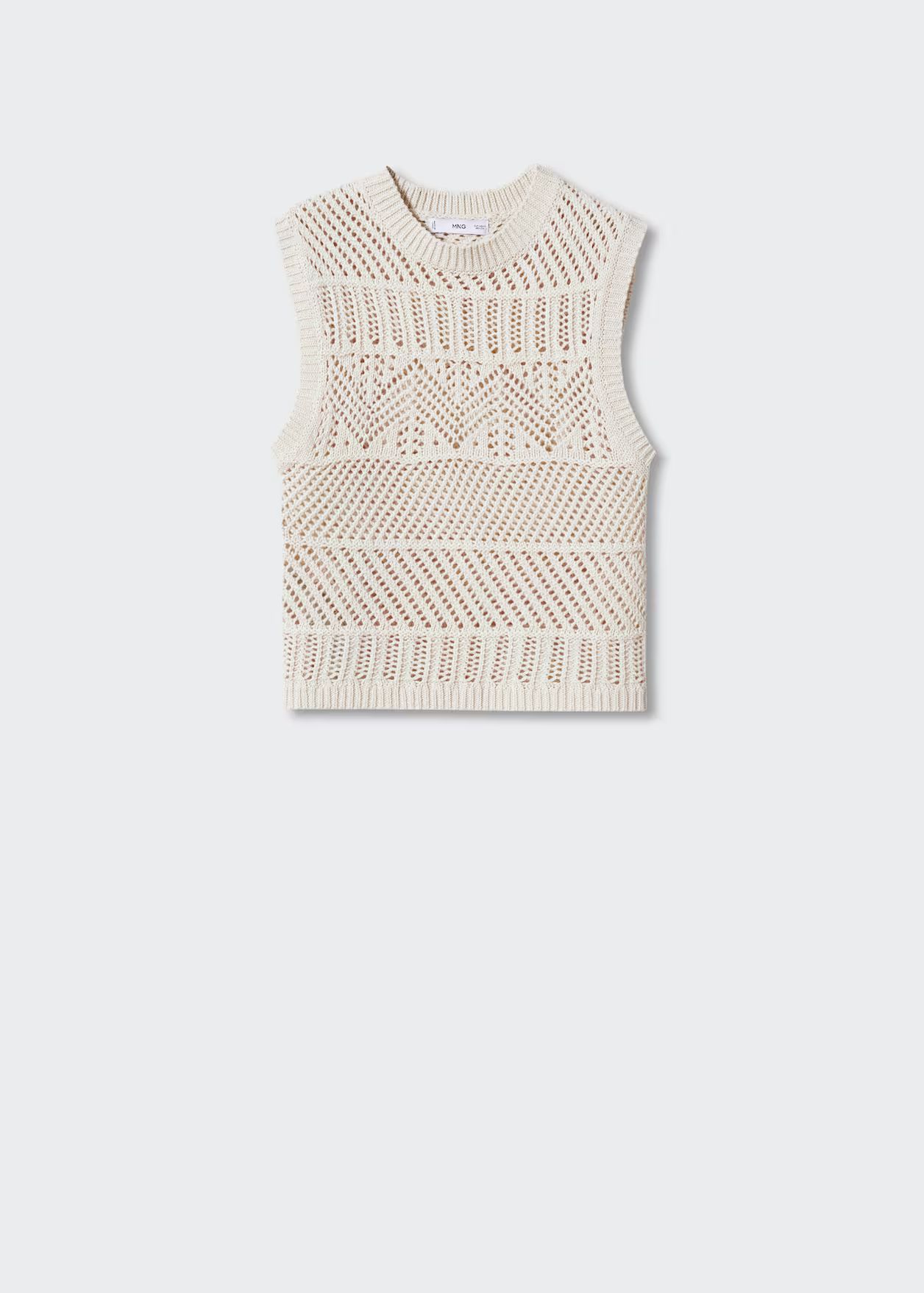 Openwork knit cotton top | MANGO (US)
