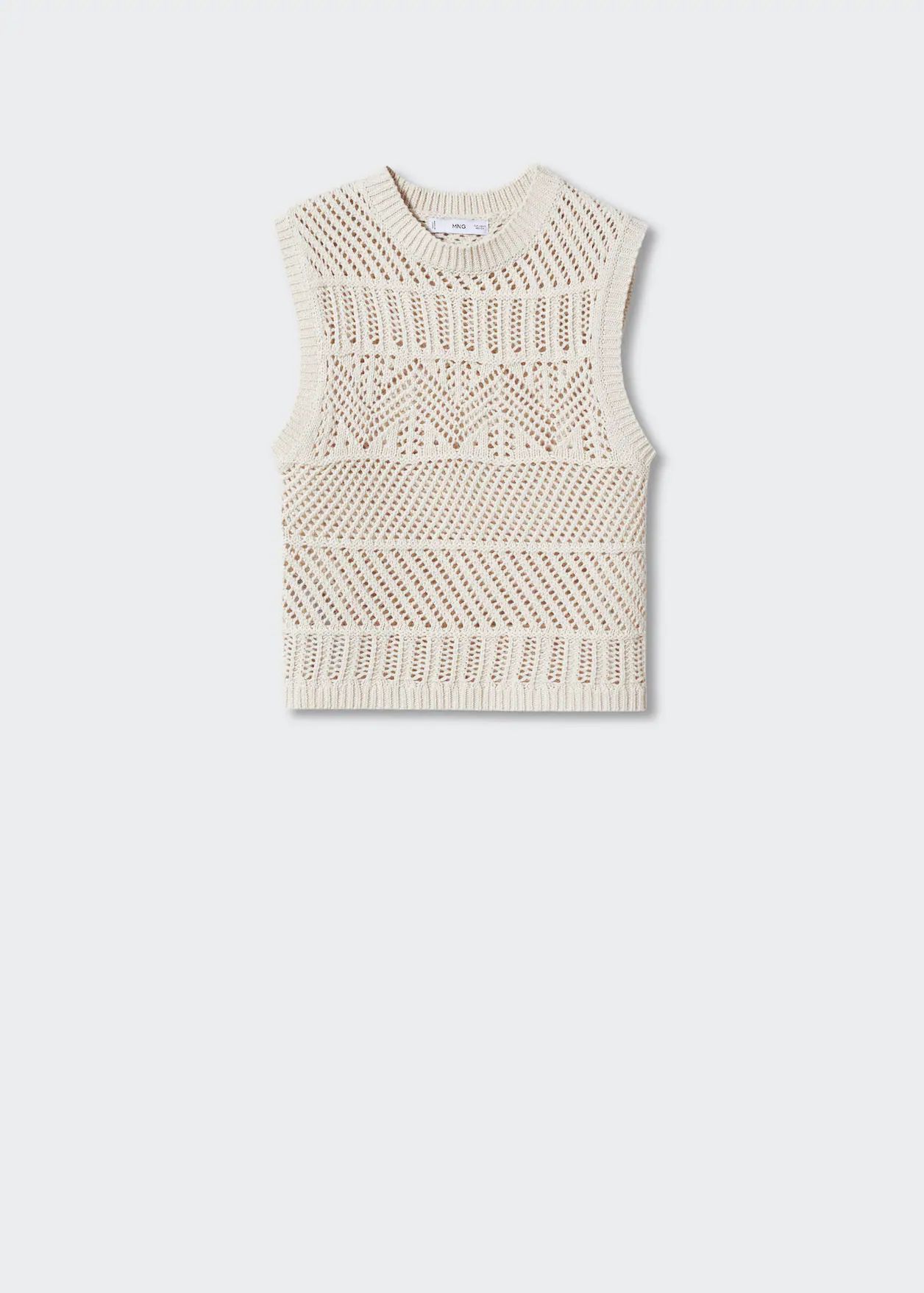 Openwork knit cotton top | MANGO (US)