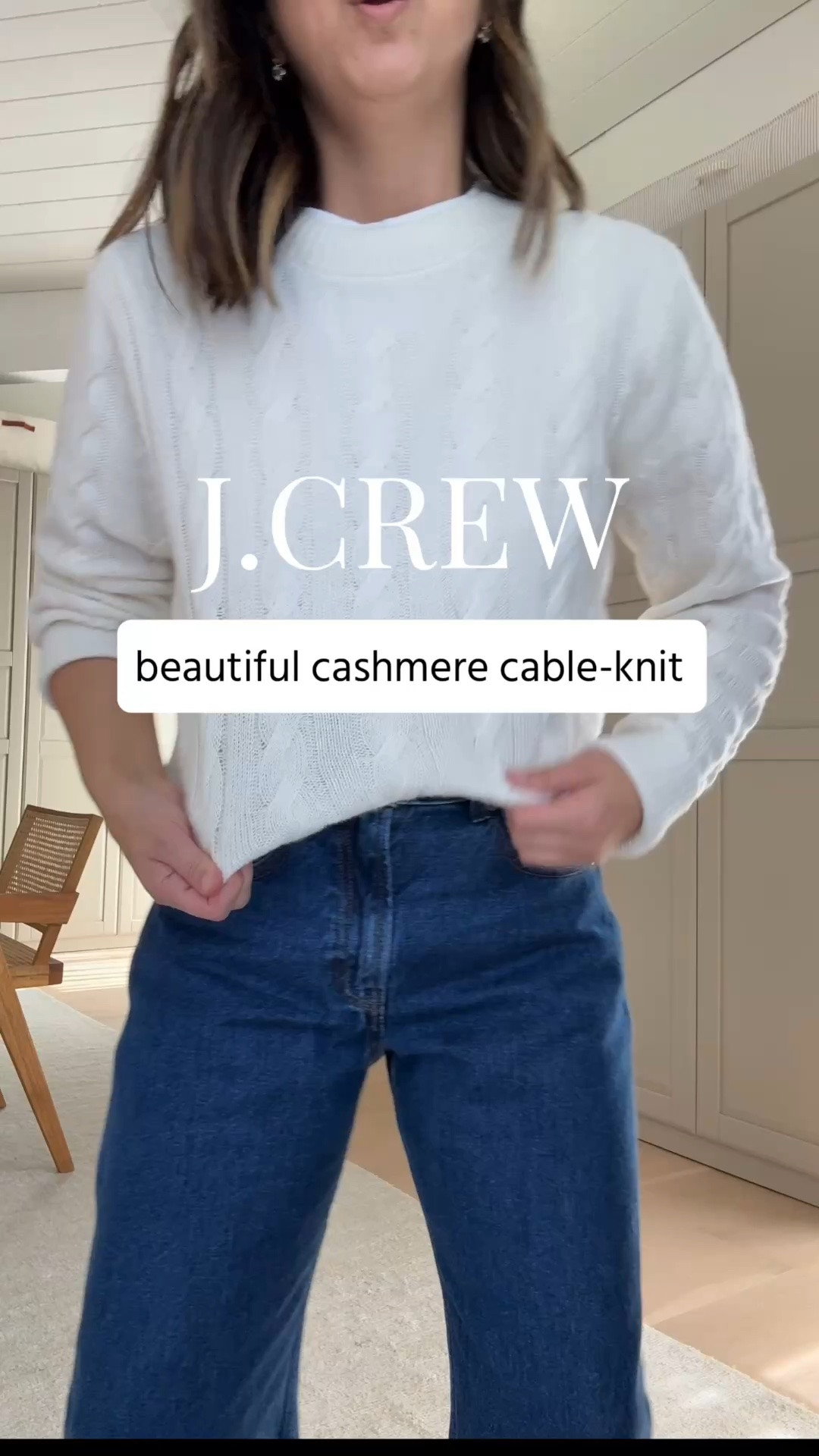 This cashmere cable-knit is fall perfection. It’s not too thick, not too thin and the perfect length for tucking. @JCrew #injcrew #ad

Barn jacket xs
Cashmere cable-knit medium
Cashmere cable-knit quarter-zip xs
Loafers 5
Suede bag