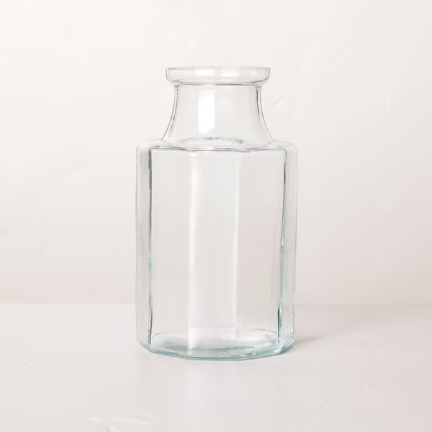 Octagonal Clear Glass Bottle Vase - Hearth & Hand™ with Magnolia | Target