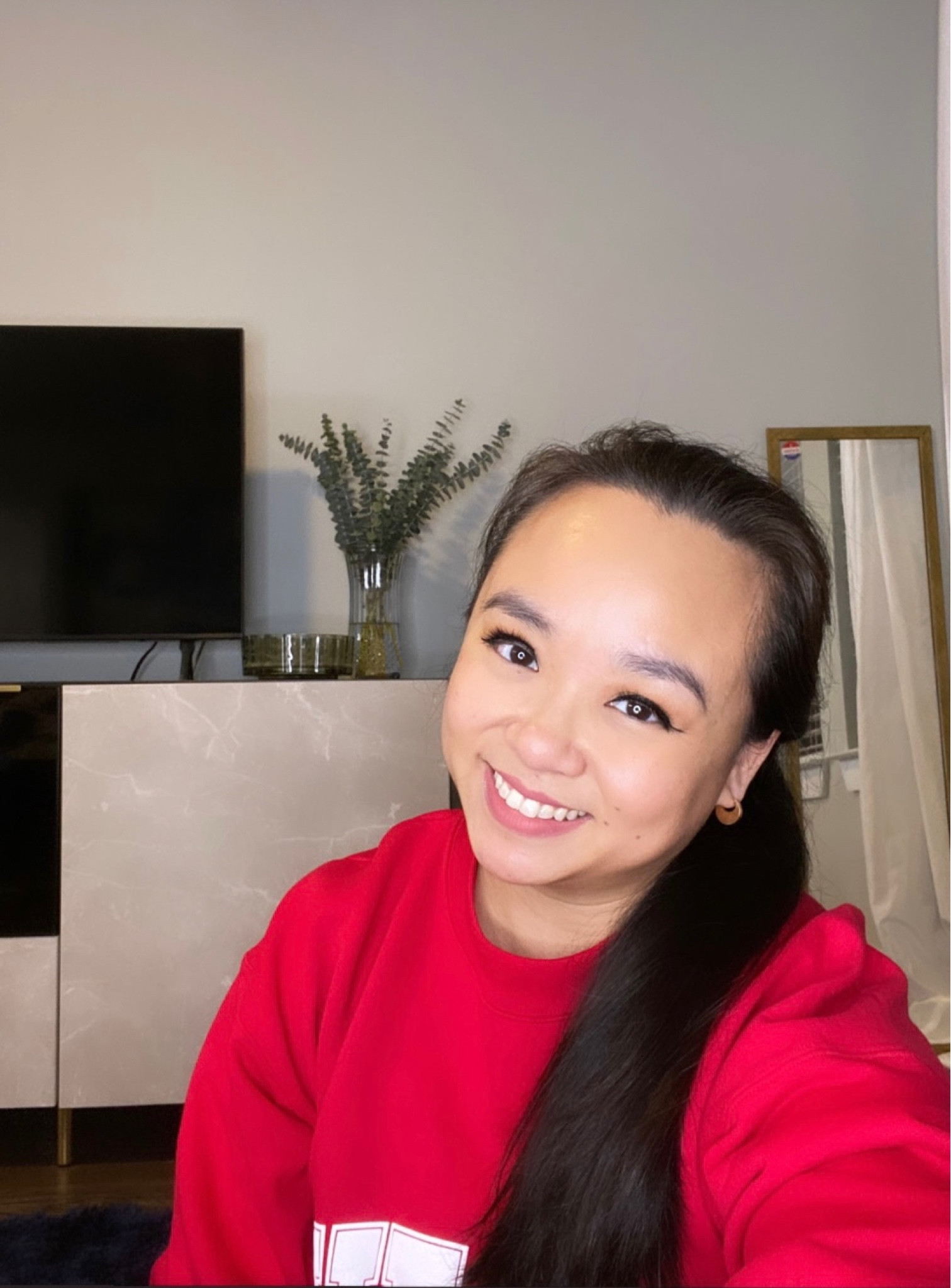 Set your alarms because tomorrow, my favorite oversized sweatshirt will be back in stock!

They come in heather grey, black, beige/tan, deep green, cobalt blue, pink, this cherry red I’m wearing and more!

#LTKunder100 #LTKsalealert #LTKfit