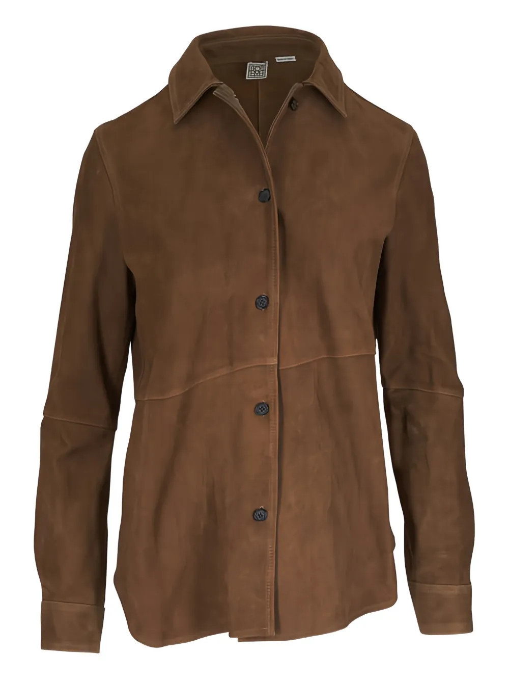 TOTEME button-fastening leather shirt - Brown | Farfetch Global