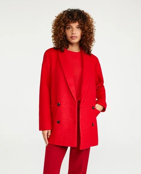 Short Shawl Collar Cocoon Coat | Ann Taylor (US)