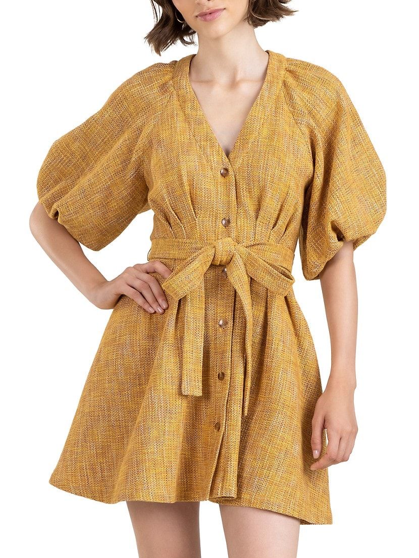 Camero Belted Tweed Minidress | Saks Fifth Avenue