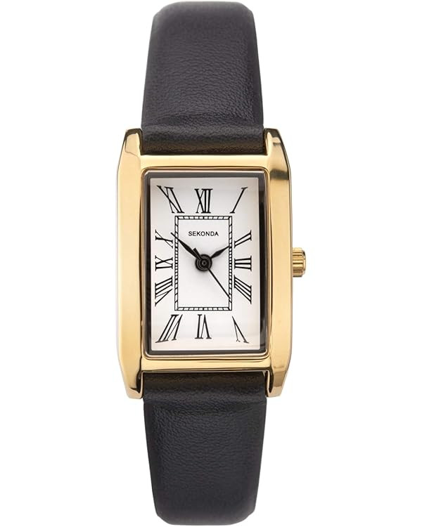 Sekonda Classic Ladies Quartz Watch with White Dial Analogue Display and Black Strap | Amazon (UK)