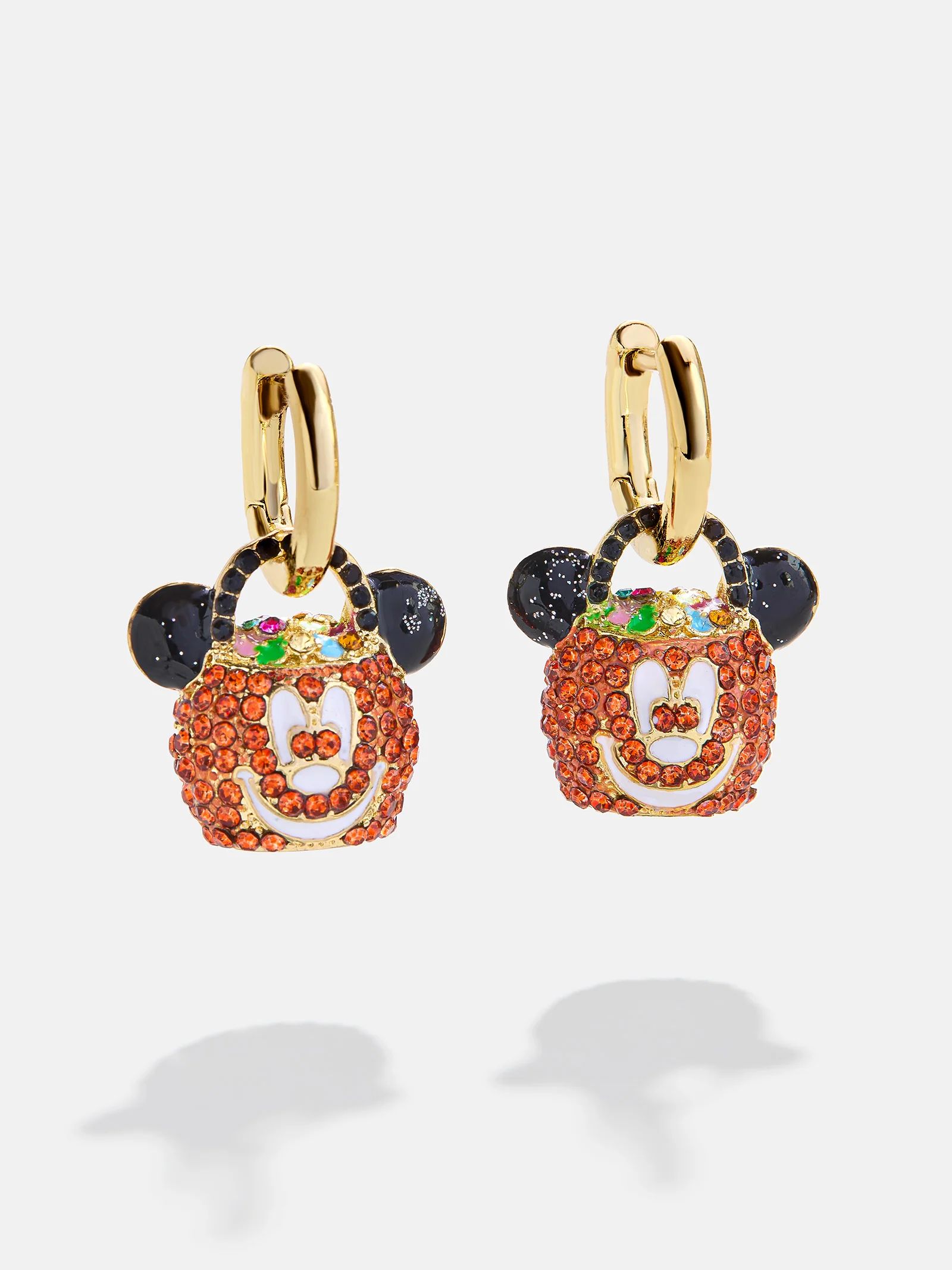 Mickey Mouse Disney Treat Bag Huggie Earrings - Orange | BaubleBar (US)