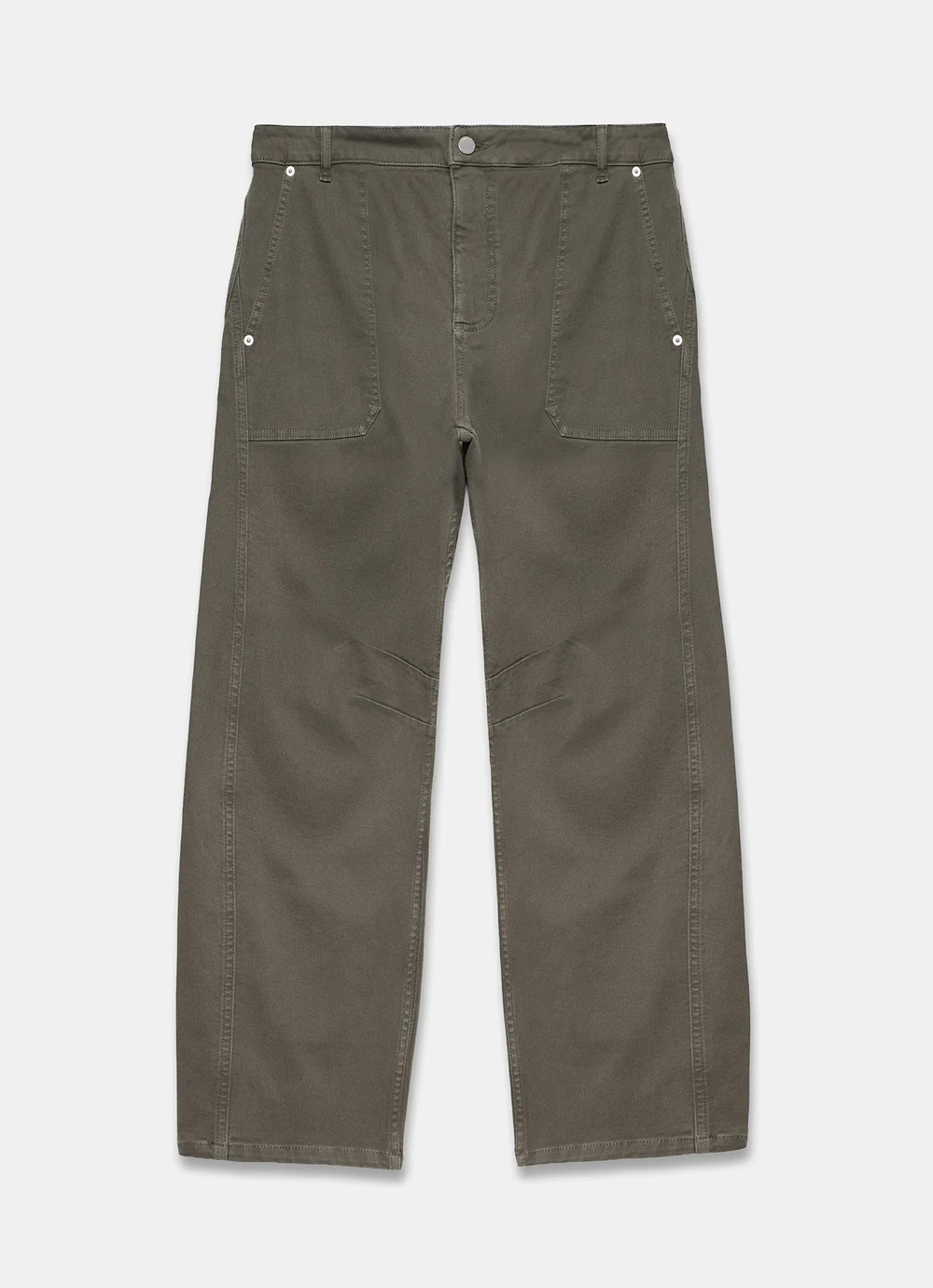 Khaki Utility Barrel Leg Jeans | Mint Velvet