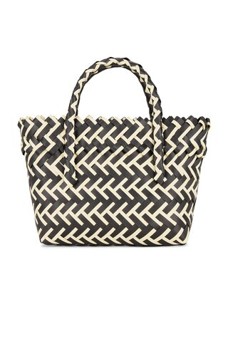 Criss Cross Tote in Black & White | Revolve Clothing (Global)