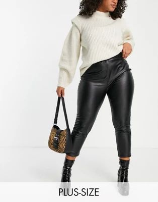 Urban Bliss Plus faux leather legging in black | ASOS (Global)
