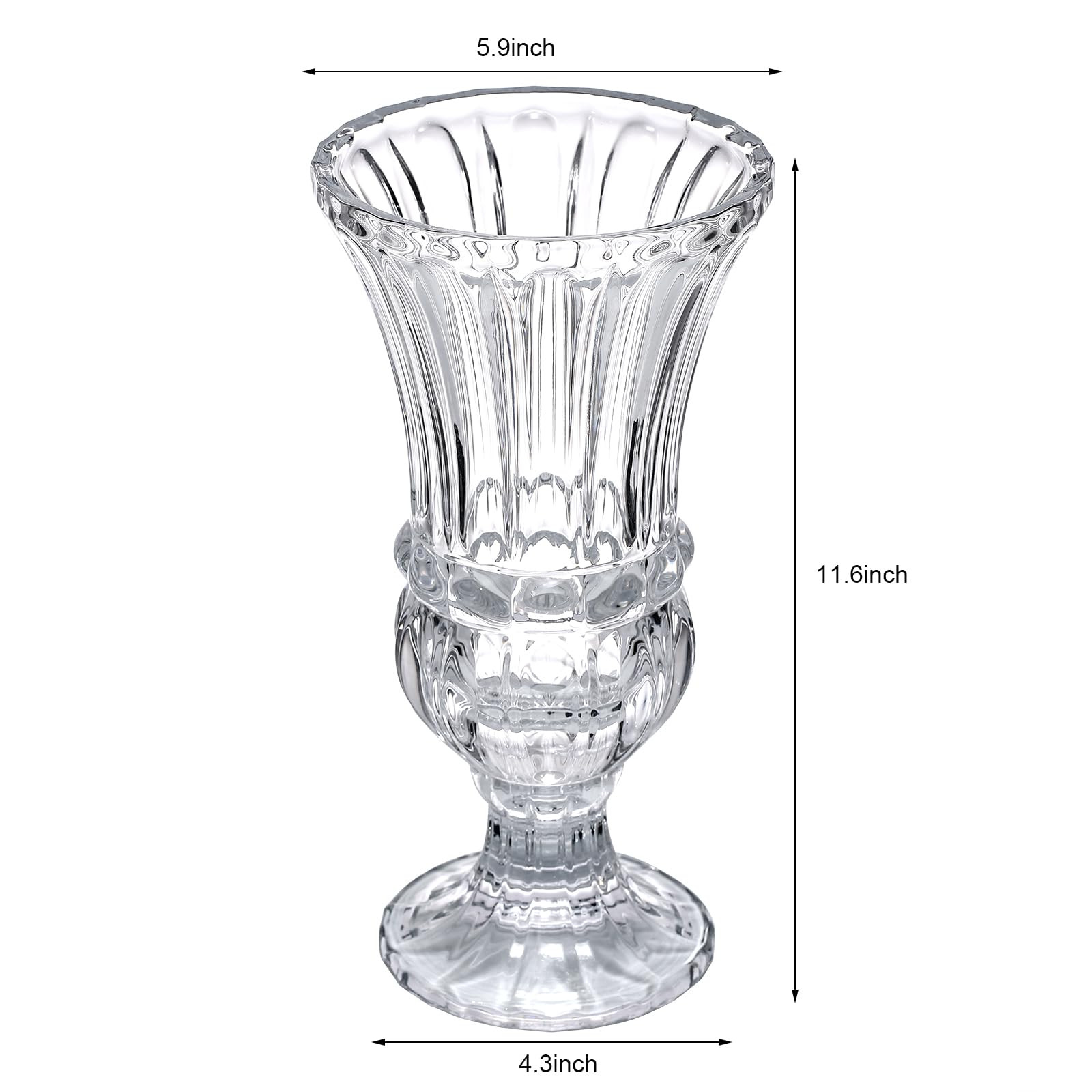 11.6" High Transparent Glass Vase, Art Plant Flower Vase. Decorative for Home Office Wedding Holi... | Amazon (US)