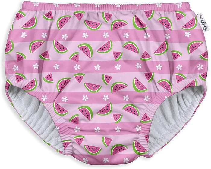 green sprouts Pull-up Reusable Absorbent Swimsuit Diaper-Light Pink Watermelon Stripe-3T | Amazon (US)