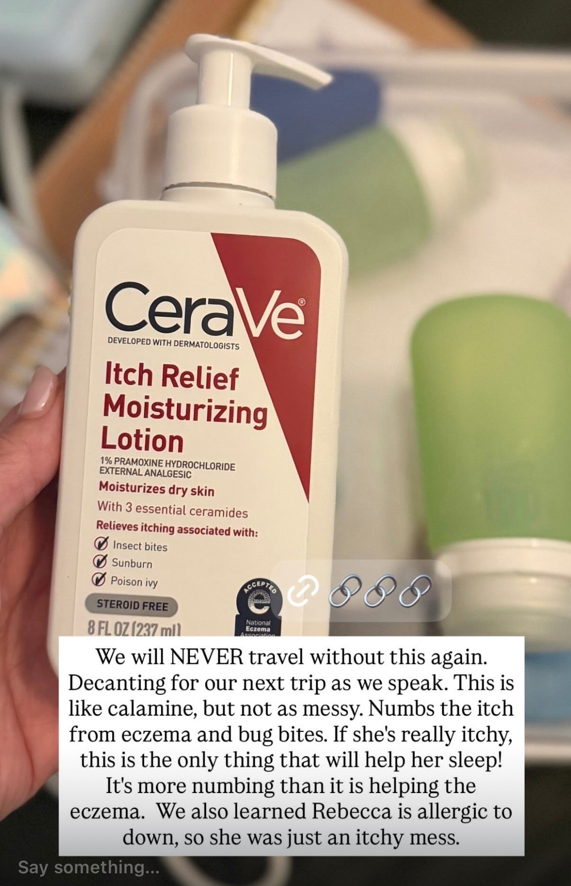 Never traveling without this again. Numbs the itch from eczema and bug bites just like calamine lotion, but not as messy. It was a LIFESAVER for Rebecca and us on our trip!

#LTKselfcare #LTKmomlife #LTKSeasonal