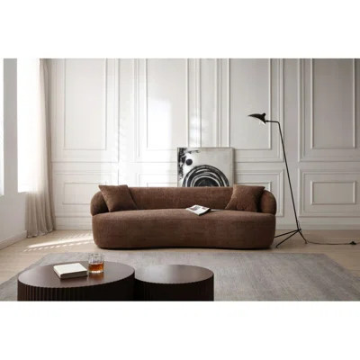 Mid Century Modern Curved Sofa, 3 Seat Cloud Couch Boucle Sofa Fabric Couch For Living Room, Bedroom, Office | Wayfair North America