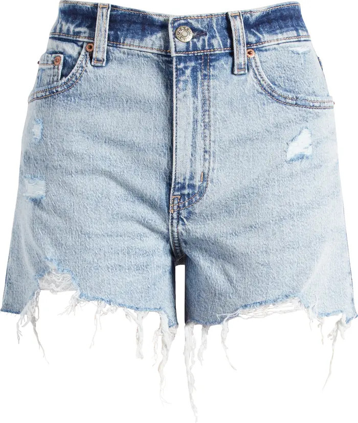 DAZE Troublemaker Distressed High Waist Denim Shorts | Nordstrom | Nordstrom