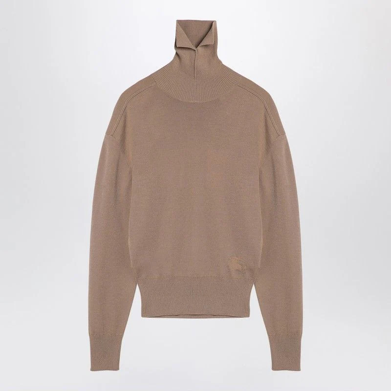 Burberry Women's Beige Wool Turtleneck Sweater in Brown | Size XS | 8095115150719 | LOZURI