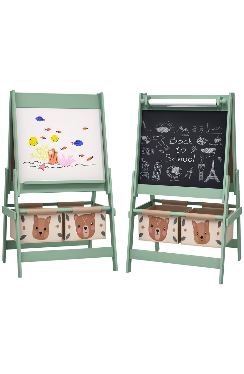 Qaba Kids 3-in-1 Art Easel with Paper Roll, Blackboard, Whiteboard, Storage Baskets​ | Nordstro... | Nordstrom