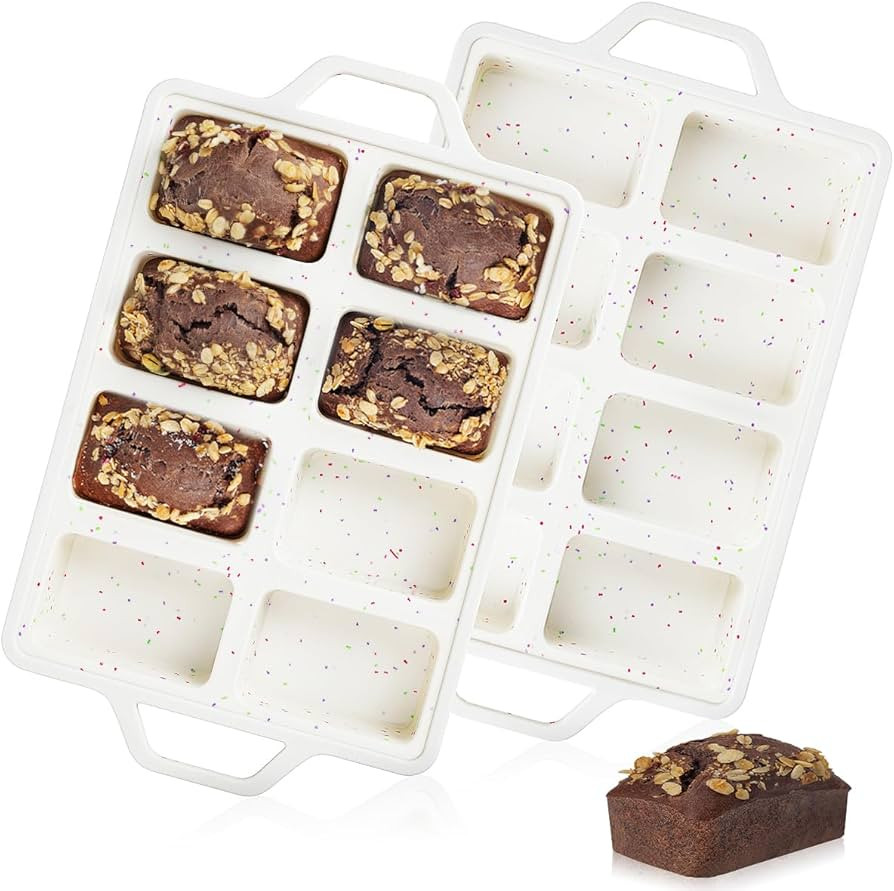 CAKETIME Mini Loaf Pans, Metal Reinforced Frame Silicone Bread Loaf Pans 8 Cavities Nonstick for ... | Amazon (CA)