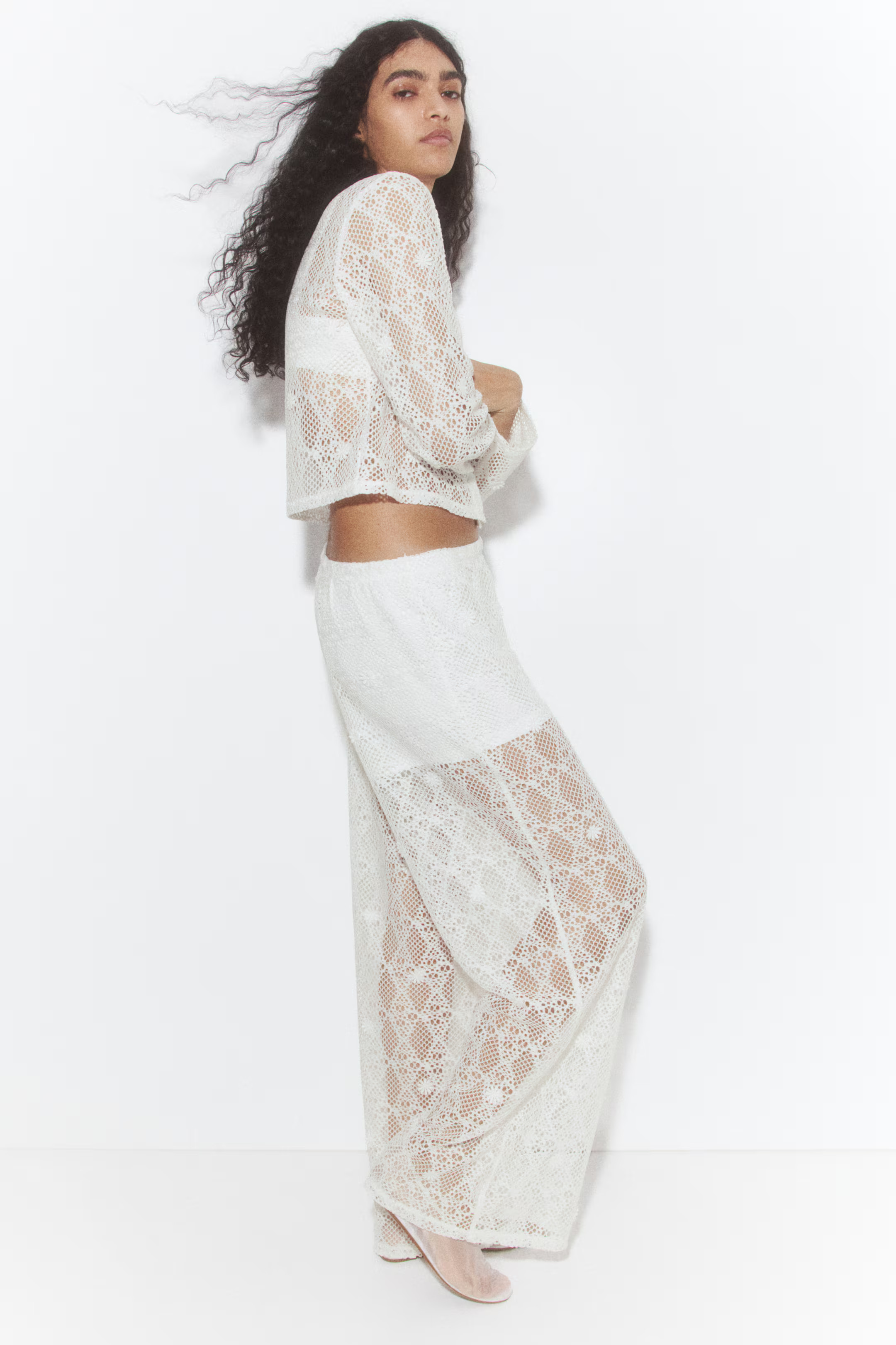 Hole-patterned trousers | H&M (UK, MY, IN, SG, PH, TW, HK)