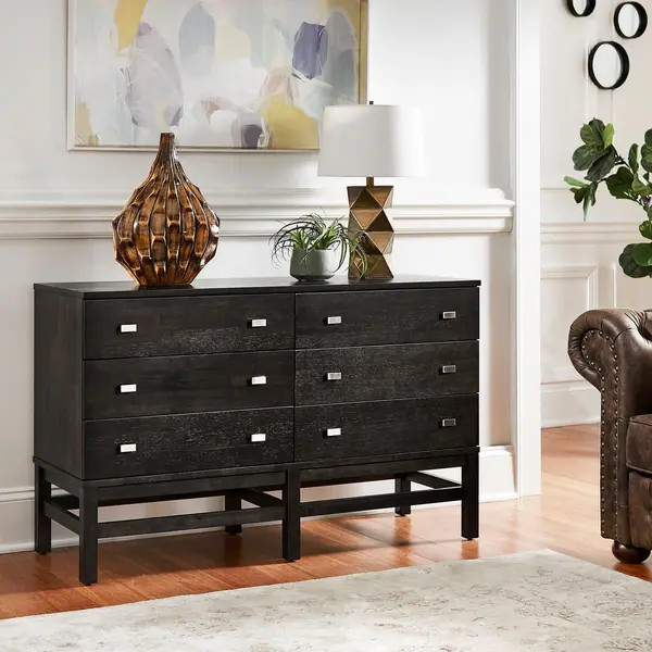 Rocca Sicilian Black 6-Drawer Dresser by iNSPIRE Q Modern | Bed Bath & Beyond